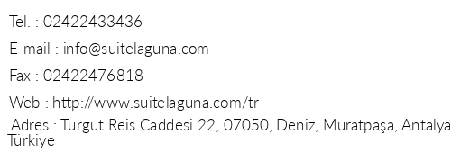 Suite Laguna telefon numaralar, faks, e-mail, posta adresi ve iletiim bilgileri